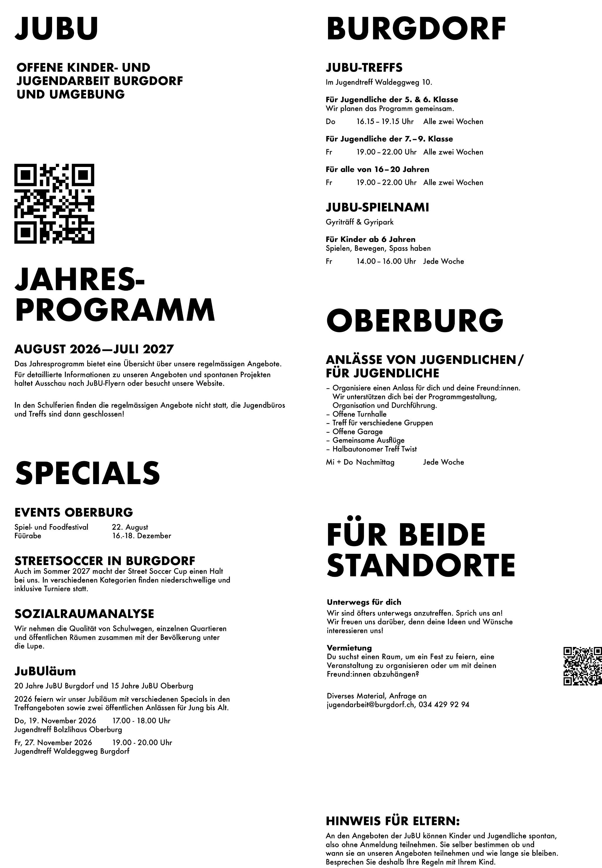 Jahresprogramm 21/22 Rückseite