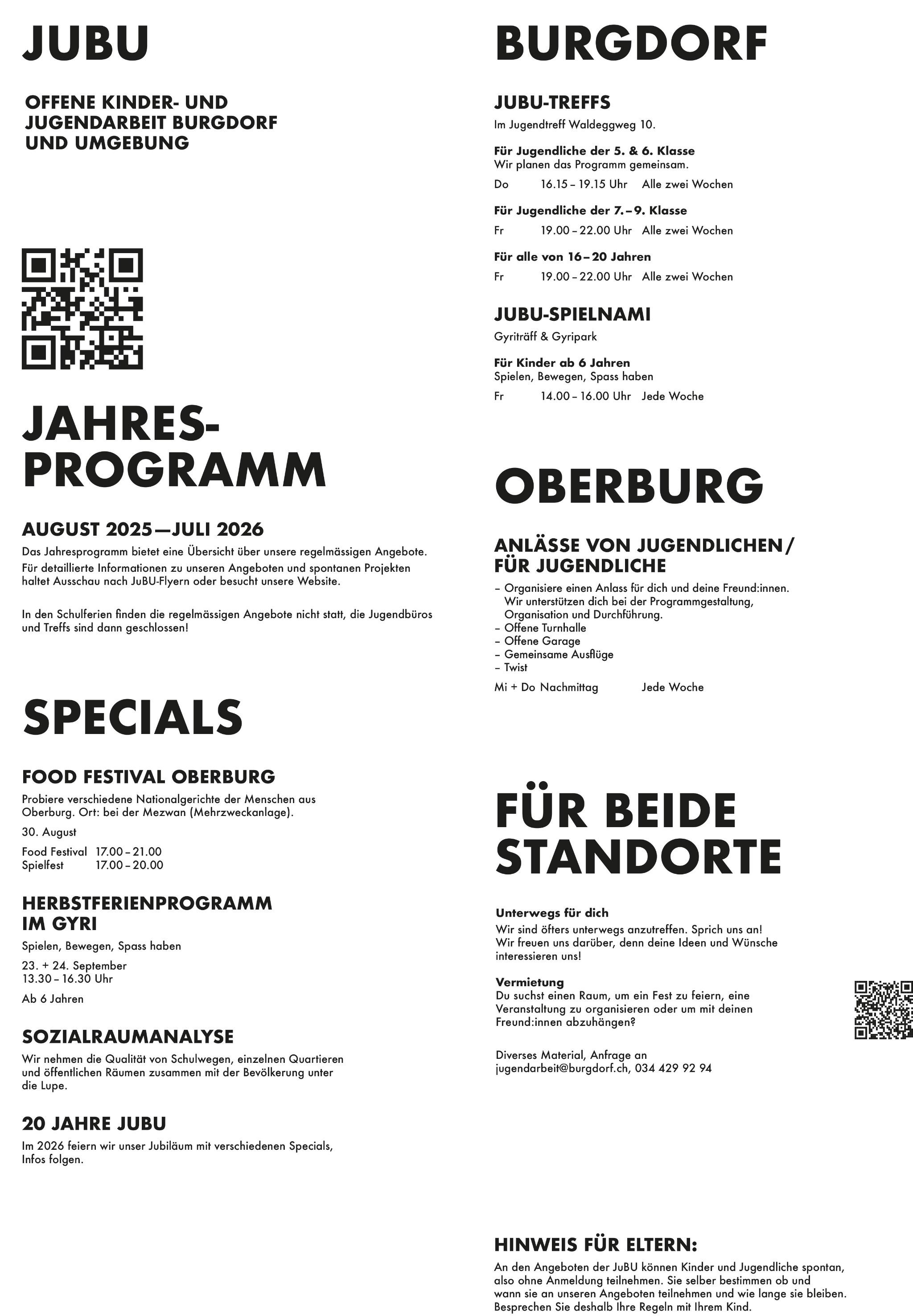 Jahresprogramm 21/22 Rückseite
